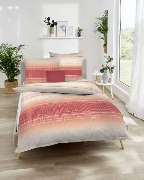 Mako Satin Bettwäsche rot Mako Satin Bettwäsche rot