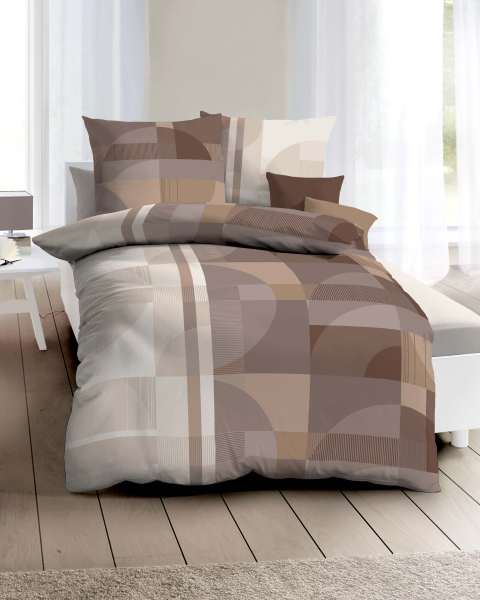 Mako Satin Bettwäsche nougat Mako Satin Bettwäsche nougat