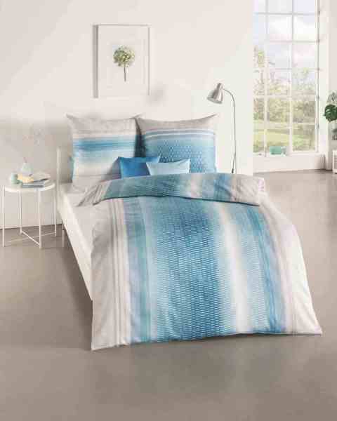 Mako Satin Bettwäsche azur Mako Satin Bettwäsche azur
