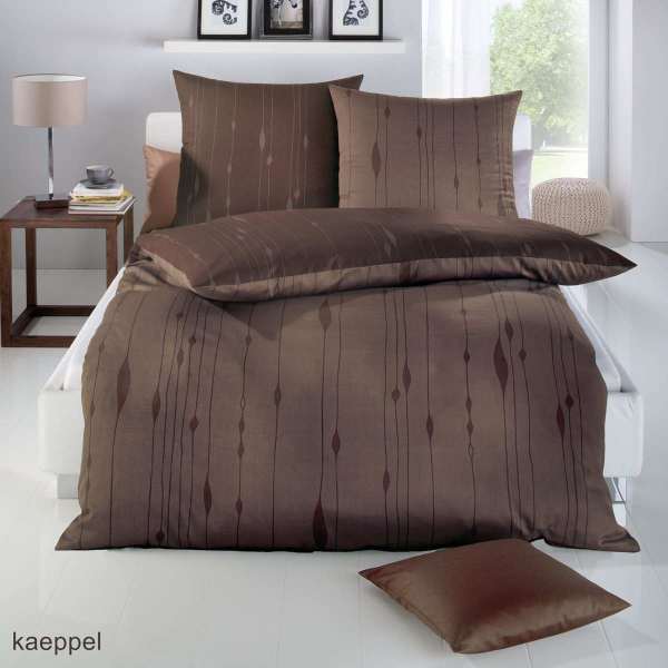 Mako Satin Bettwäsche braun Mako Satin Bettwäsche braun