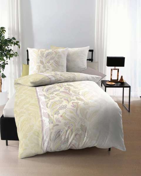 Mako Satin Bettwäsche limone Mako Satin Bettwäsche limone