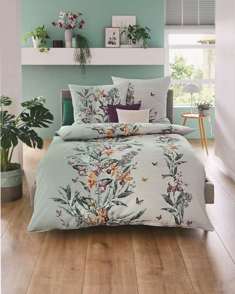 Mako Satin Bettwäsche mint Mako Satin Bettwäsche mint
