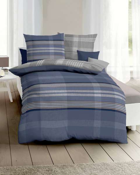 Biber Bettwäsche blau Biber Bettwäsche blau