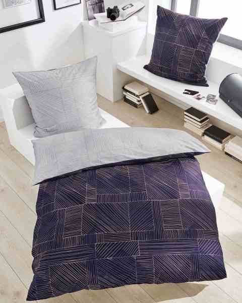 Mako Satin Bettwäsche indigo Mako Satin Bettwäsche indigo