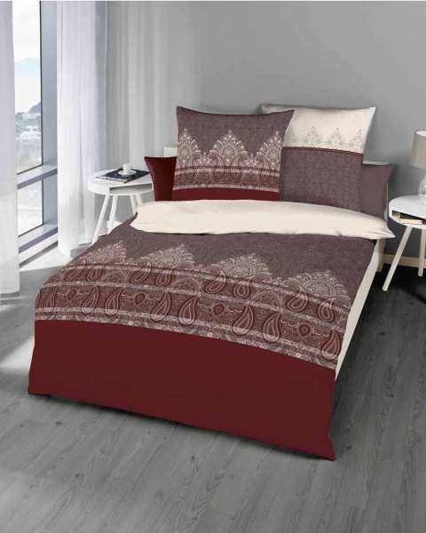 Mako Satin Bettwäsche 839 bordeaux Mako Satin Bettwäsche 839 bordeaux