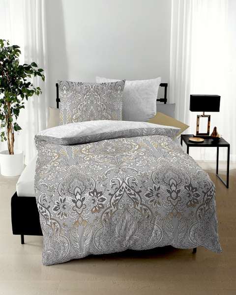 Mako Satin Bettwäsche silber Mako Satin Bettwäsche silber