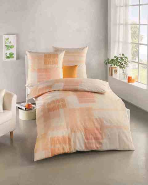 Mako Satin Bettwäsche mandarine Mako Satin Bettwäsche mandarine
