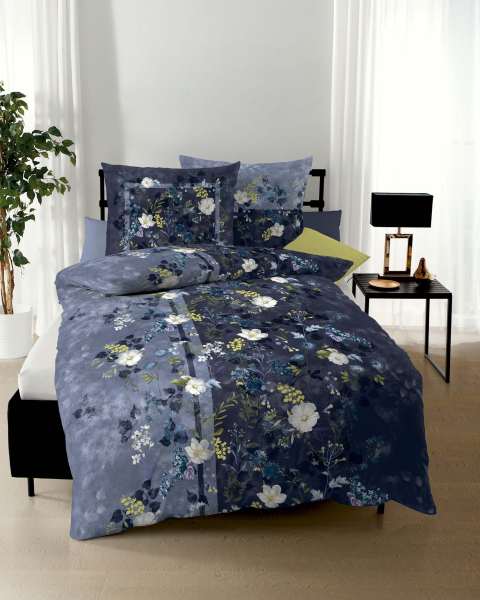 Mako Satin Bettwäsche indigo Mako Satin Bettwäsche indigo