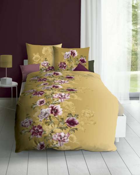 Mako Satin Bettwäsche gold Mako Satin Bettwäsche gold