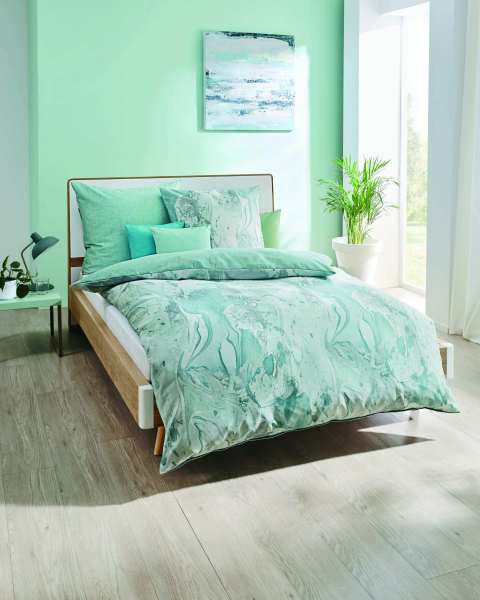 Mako Satin Bettwäsche mint Mako Satin Bettwäsche mint