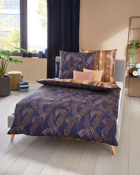 Mako Satin Bettwäsche blau Mako Satin Bettwäsche blau