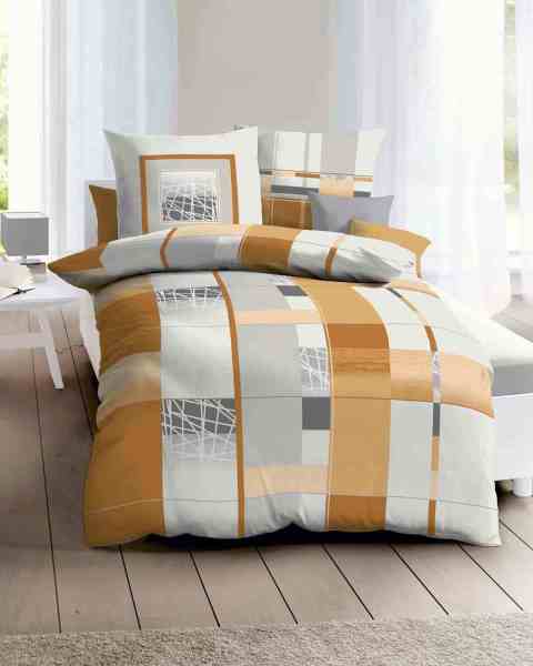 Mako Satin Bettwäsche mandarine Mako Satin Bettwäsche mandarine