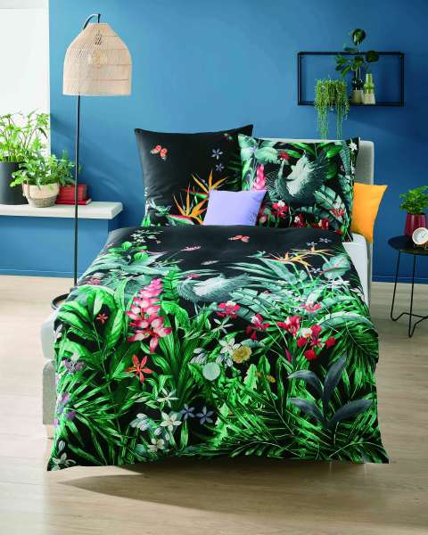 Mako Satin Bettwäsche schwarz Mako Satin Bettwäsche schwarz