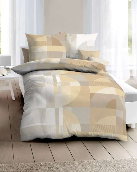 Mako Satin Bettwäsche gold Mako Satin Bettwäsche gold