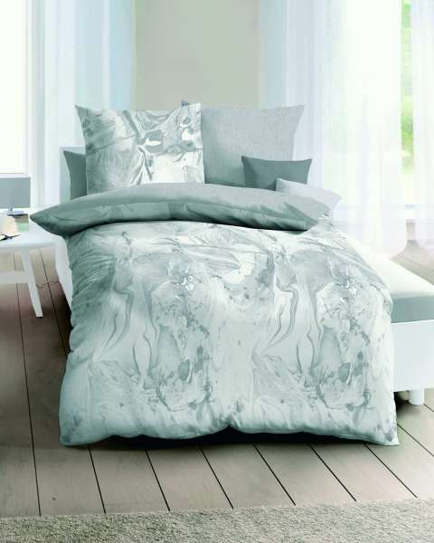 Mako Satin Bettwäsche silber Mako Satin Bettwäsche silber