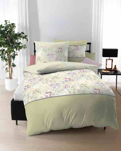 Mako Satin Bettwäsche lind Mako Satin Bettwäsche lind