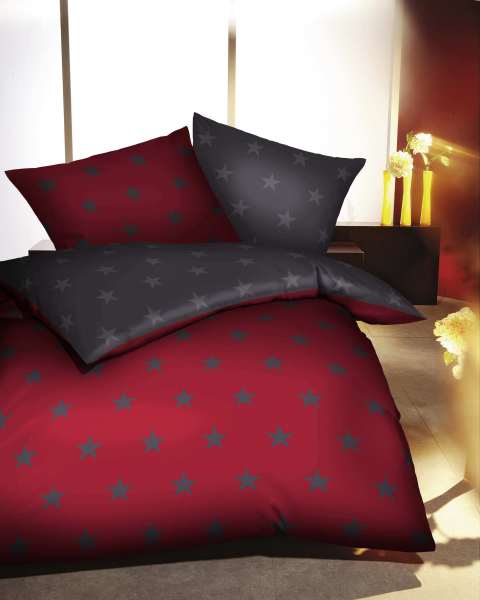 Biber Bettwäsche rubin rot 135x200 155x220 Biber Bettwäsche rubin rot 135x200 155x220