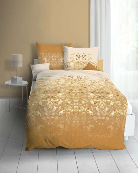 Mako Satin Bettwäsche gold Mako Satin Bettwäsche gold