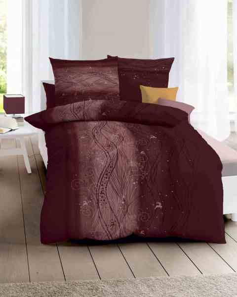 Biber Bettwäsche bordeaux Biber Bettwäsche bordeaux