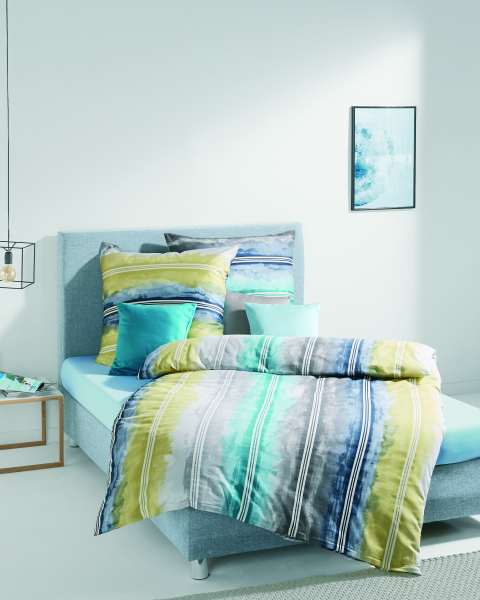 Mako Satin Bettwäsche aqua Mako Satin Bettwäsche aqua