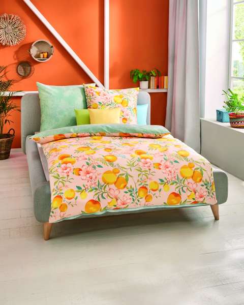 Mako Satin Bettwäsche mandarine Mako Satin Bettwäsche mandarine